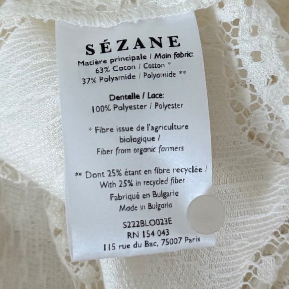 Sézane Bianca Top Sz 36 - Picture 9 of 10